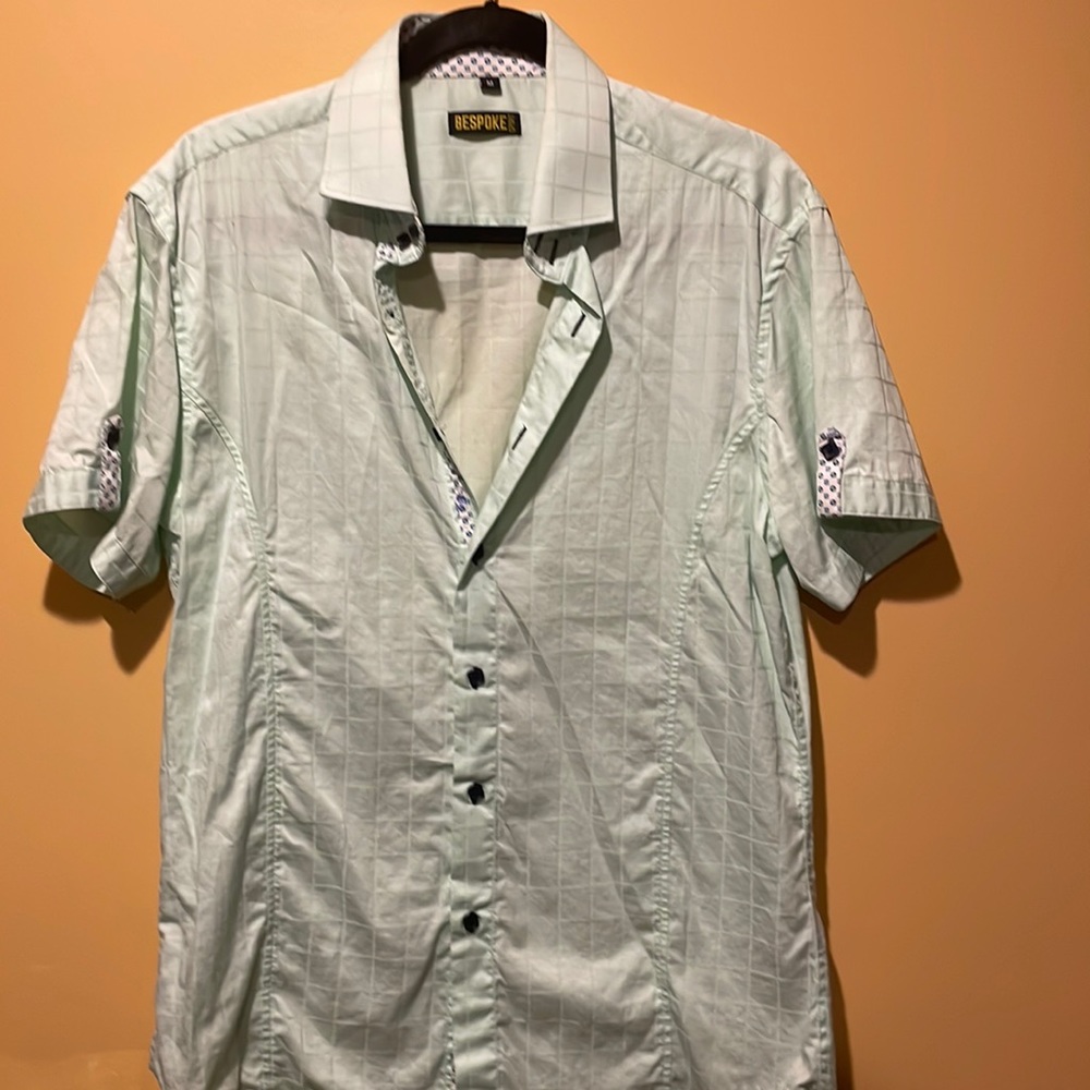 Bespoke Men’s Short Sleeve Button Down Shirt Size Medium